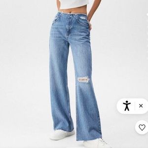 Pull and Bear high rise wide leg jeans
